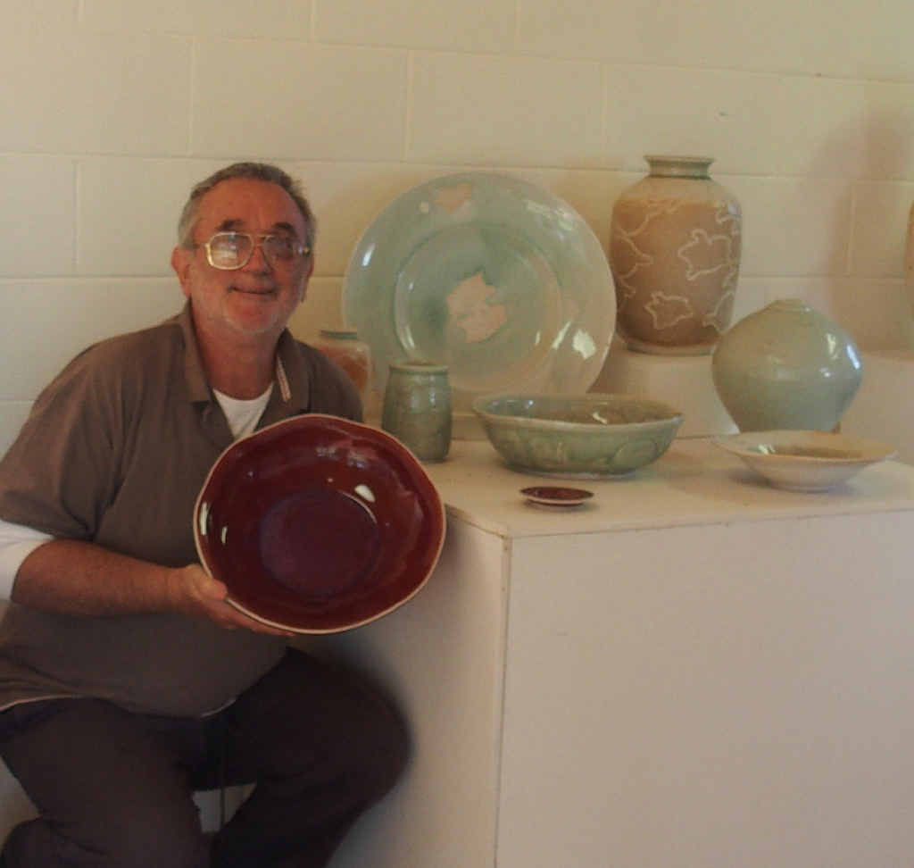 HOT POTS: Ceramic artist Geoff Crispin in his Whiteman Creek studio. The potter is holding a rare sale next weekend to help fund his trip to Finland for a month-long pottery workshop. INSET: Risto’s wood fire kiln in Finland where Geoff will be firing his workshop pots. HOT POTS: Ceramic artist Geoff Crispin in his Whiteman Creek studio. The potter is holding a rare sale next weekend to help fund his trip to Finland for a month-long pottery workshop. INSET: Risto’s wood fire kiln in Finland where Geoff will be firing his workshop pots.